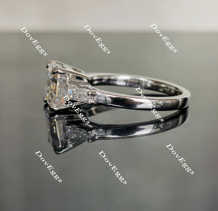 Doveggs side-stone three-stone engagement ring semi-mount only(Exclusively to DovEggs Stones)