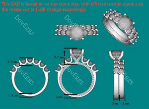 Doveggs side stone engagement ring only semi-mount only(Exclusively to DovEggs Stones)