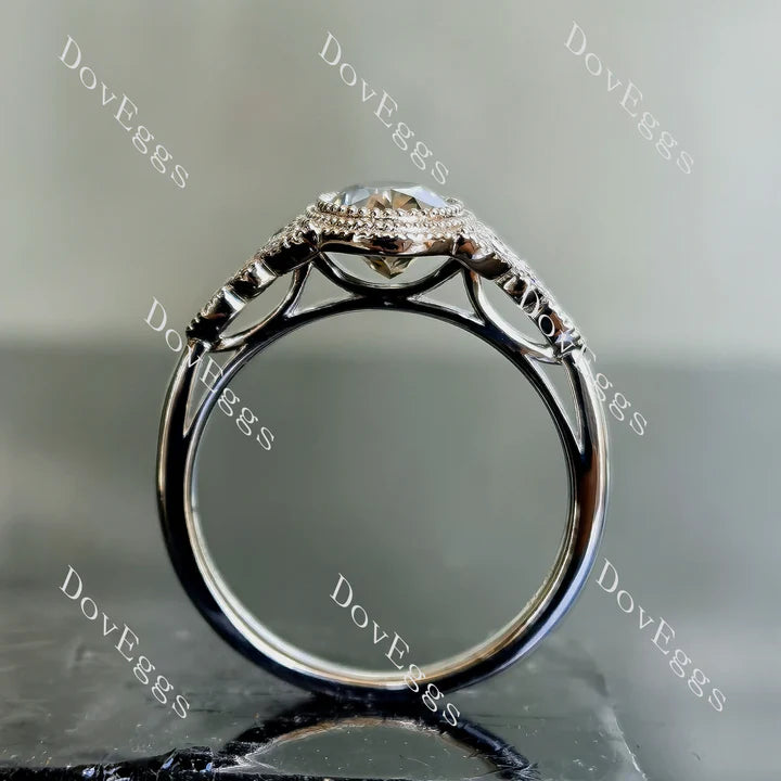 Atherine’s Joy oval side-stone engagement ring semi-mount only(Exclusively to DovEggs Stones)