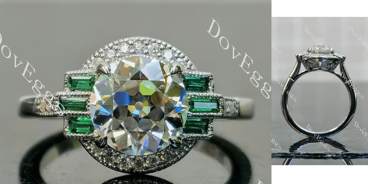 Doveggs halo atr deco engagement ring semi-mount only(Exclusively to DovEggs Stones)