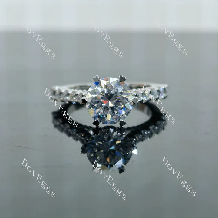 Doveggs half eternity pave engagement ring semi-mount only(Exclusively to DovEggs Stones)