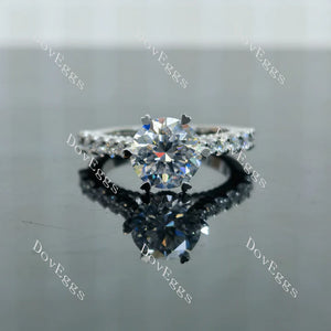 Doveggs half eternity pave engagement ring semi-mount only(Exclusively to DovEggs Stones)