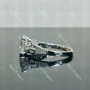 Doveggs Radiant Pave Art Deco Lab Grown Diamond Engagement Ring