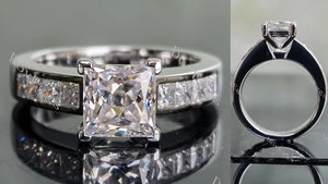 Doveggs channel set engagement ring only semi-mount only(Exclusively to DovEggs Stones)