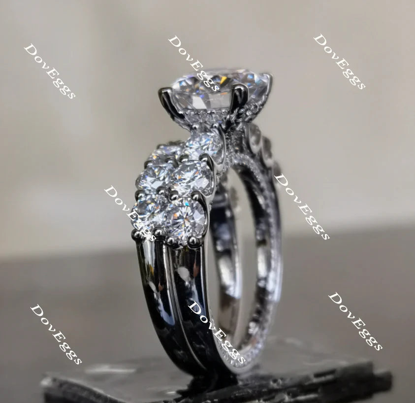 Doveggs side stone engagement ring only semi-mount only(Exclusively to DovEggs Stones)