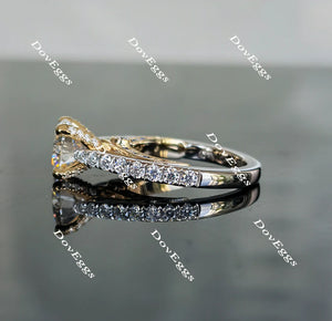 Doveggs half eternity pave engagement ring only semi-mount only(Exclusively to DovEggs Stones)