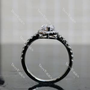 Doveggs Marquise Modified H&A cut halo moissanite engagement ring