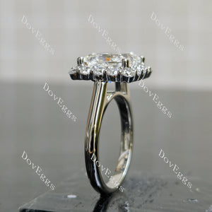 Doveggs princess halo moissanite engagement ring