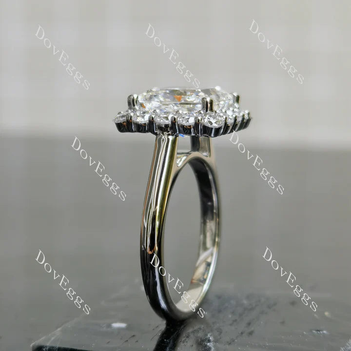 Doveggs halo engagement ring only semi-mount only(Exclusively to DovEggs Stones)