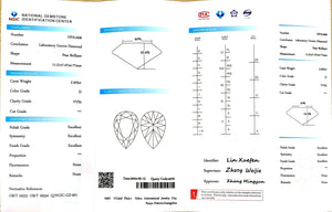 Doveggs 2.503ct pear D color VVS2 Clarity Excellent cut lab diamond stone(certified)