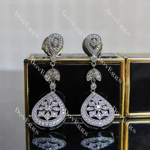 round moissanite water drop dangle earrings