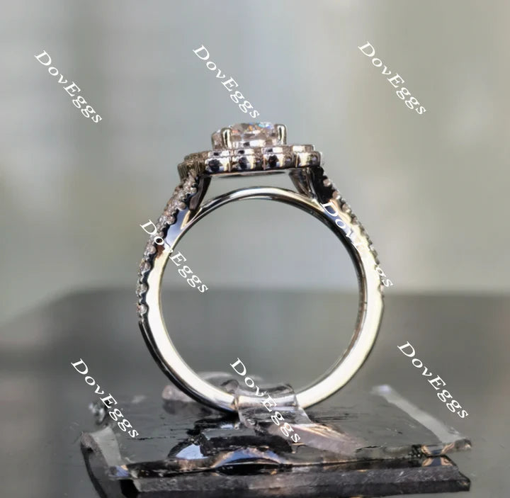 DovEggs split shank halo engagement ring semi-mount only(Exclusively to DovEggs Stones)