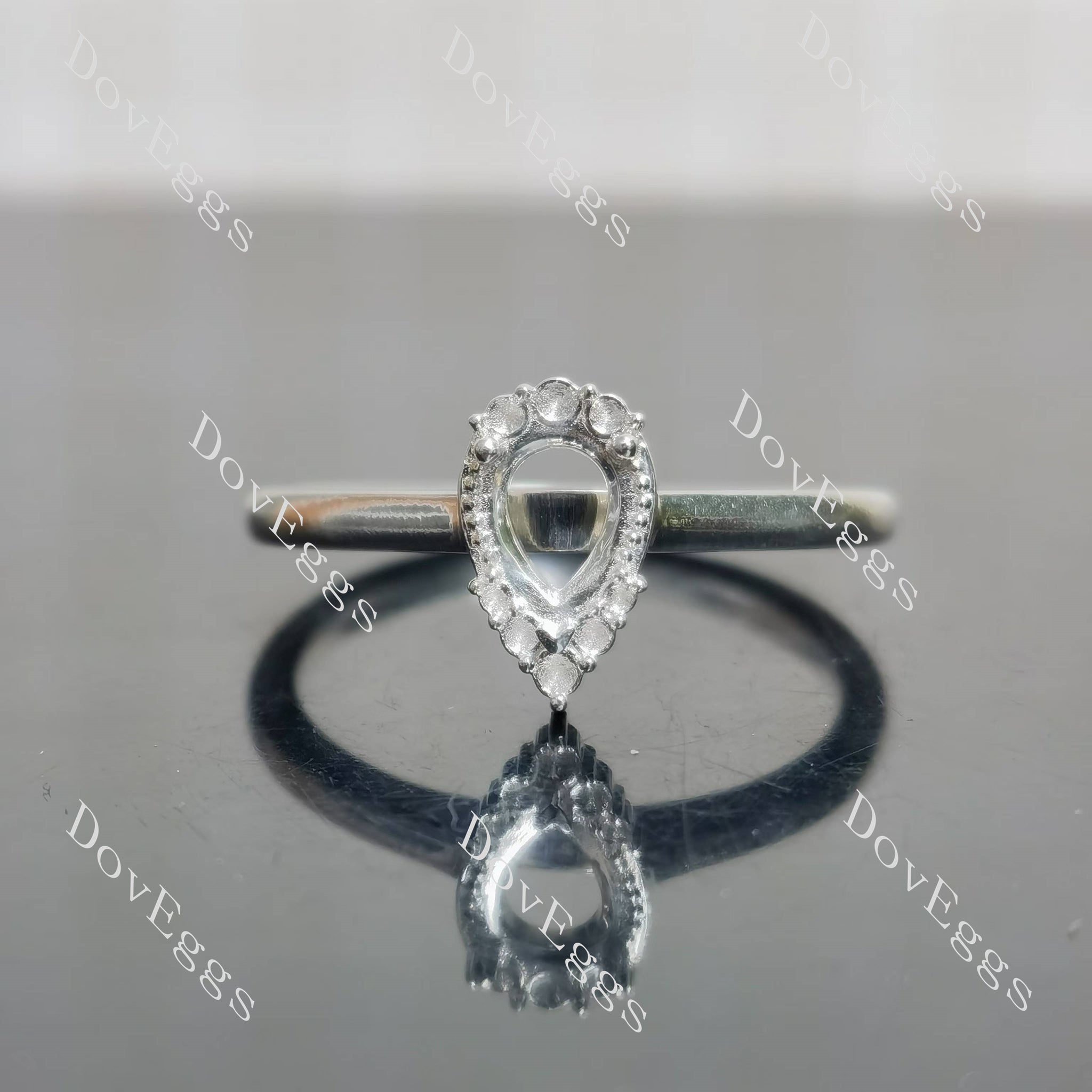 Doveggs art deco engagement ring only semi-mount only(Exclusively to DovEggs Stones)