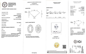 Doveggs 2.54ct Oval H Color VS1 Clarity Excellent cut lab diamond stone(certified)