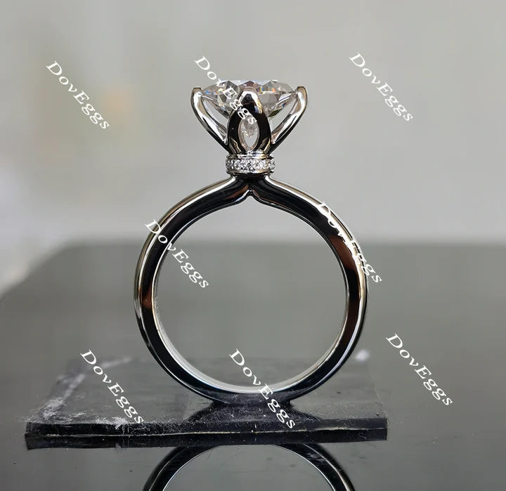 DovEggs flower shape engagement ring only semi-mount only(Exclusively to DovEggs Stones)