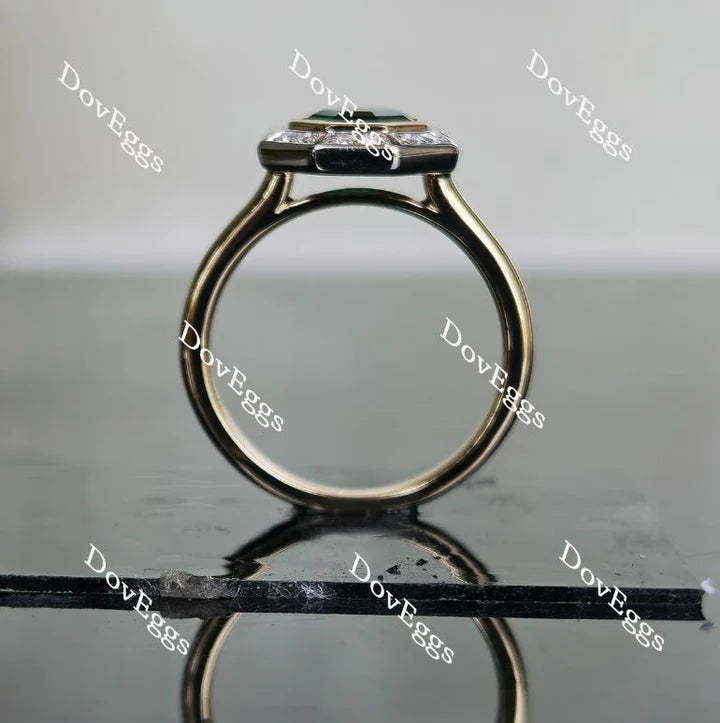 DovEggs bezel setting halo engagement ring semi-mount only(Exclusively to DovEggs Stones)