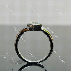 Doveggs pear bezel two stones engagement ring semi-mount only(Exclusively to DovEggs Stones)