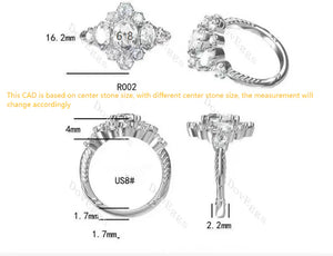 DovEggs side stones vintage engagement ring semi-mount only(Exclusively to DovEggs Stones)