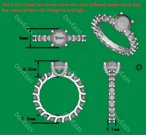 DoveEggs full eternity pave engagement ring only semi-mount only(Exclusively to DovEggs Stones)