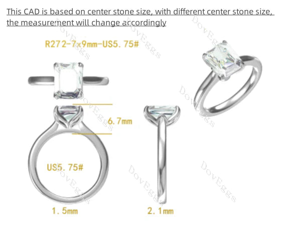 Doveggs solitaire engagement ring semi-mount only(Exclusively to DovEggs Stones)