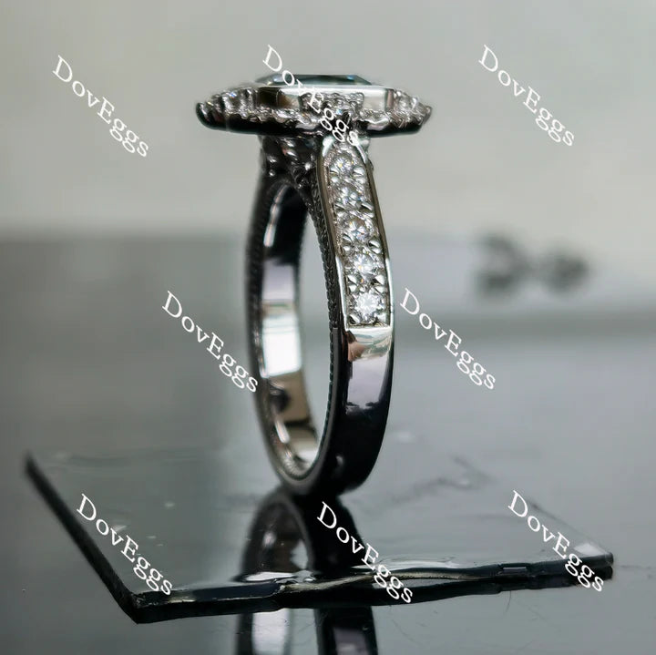 Doveggs half eternity pave engagement ring only semi-mount only(Exclusively to DovEggs Stones)