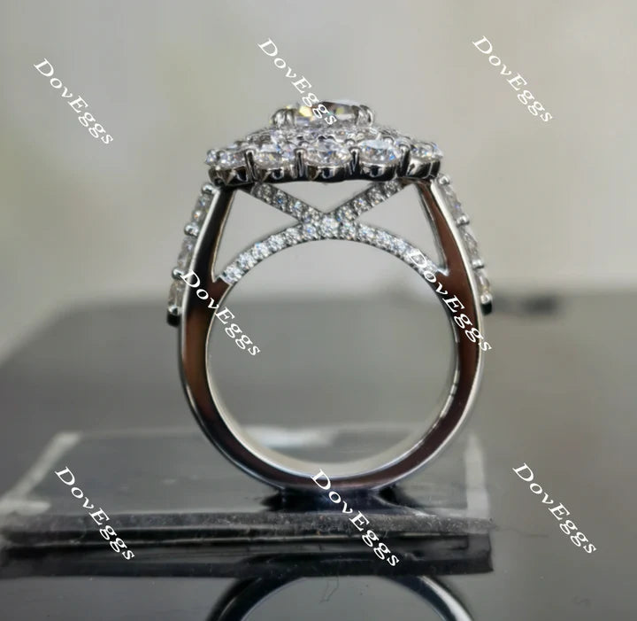 DovEggs double halo engagement ring semi-mount only(Exclusively to DovEggs Stones)