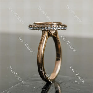 DovEggs pave halo engagement ring semi-mount only(Exclusively to DovEggs Stones)