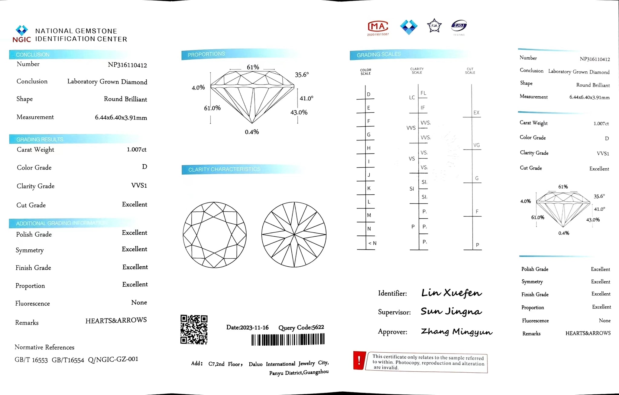 Doveggs 1.007ct round D color VVS1 Clarity Excellent cut lab diamond stone(certified)