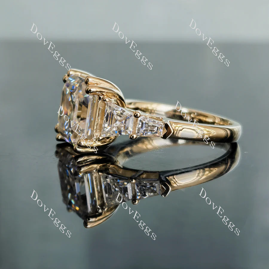 Doveggs three-stone side stones engagement ring semi-mount only(Exclusively to DovEggs Stones)