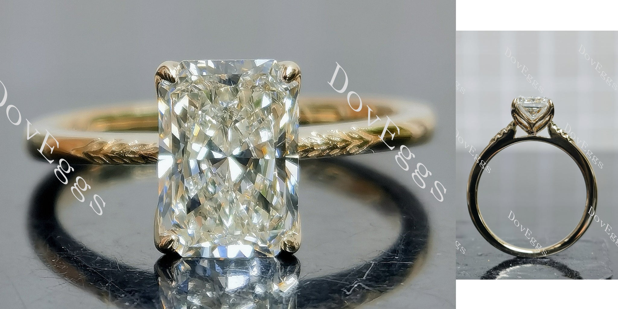 Radiant Pave Solitaire Lab Grown Diamond