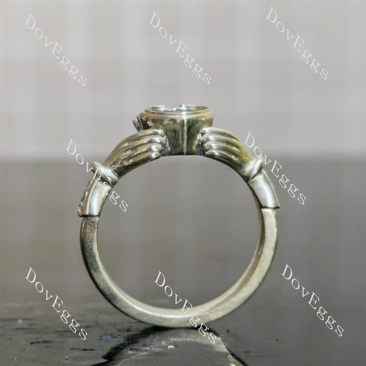 Doveggs art deco bezel engagement ring semi-mount only(Exclusively to DovEggs stones)