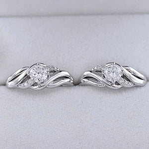 DovEggs 1ct round moissanite stud hoop earrings for women