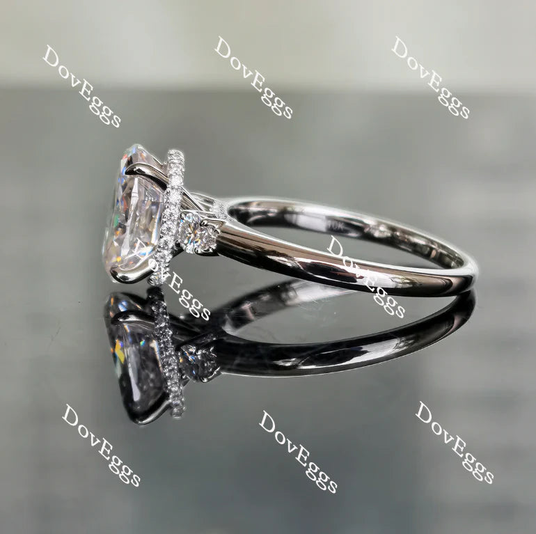 Doveggs three-stone engagement ring only semi-mount only(Exclusively to DovEggs Stones)