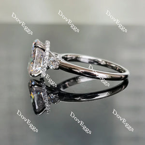 Doveggs three-stone engagement ring only semi-mount only(Exclusively to DovEggs Stones)