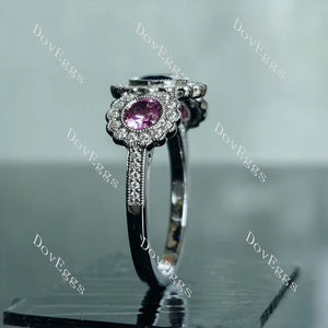 Doveggs bezel three-stone engagement ring semi-mount only(Exclusively to DovEggs Stones)