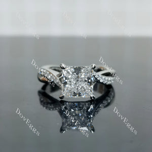 Doveggs Princess Pave Lab Grown Diamond Engagement Ring