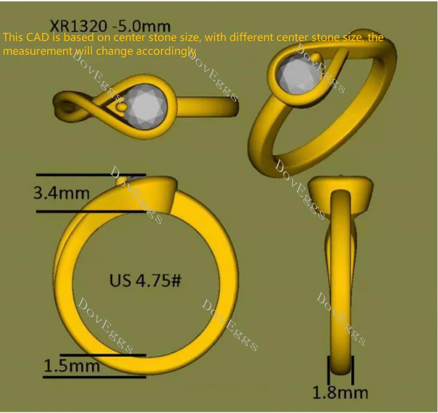 Doveggs solitaire engagement ring semi-mount only(Exclusively to DovEggs Stones)