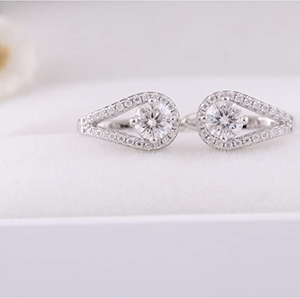 Doveggs 1ct round moissanite hoop earrings for women