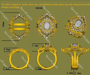 The Jessica halo vintage engagement ring semi-mount only(Exclusively to DovEggs Stones)