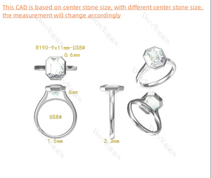 Doveggs solitaire engagement ring semi-mount only(Exclusively to DovEggs Stones)