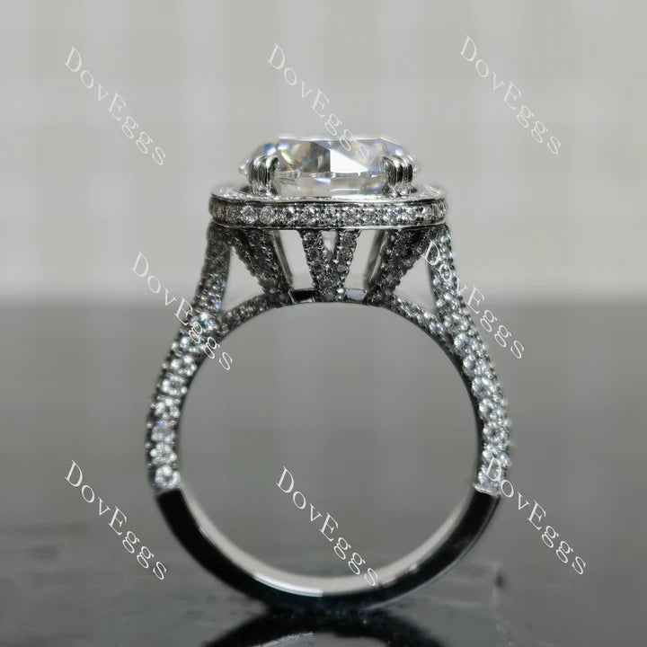 Doveggs halo split shanks engagement ring semi-mount only(Exclusively to DovEggs Stones)