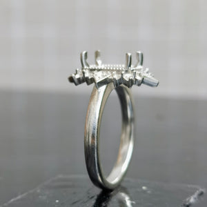 DovEggs art deco engagement ring semi-mount only(Exclusively to DovEggs Stones)