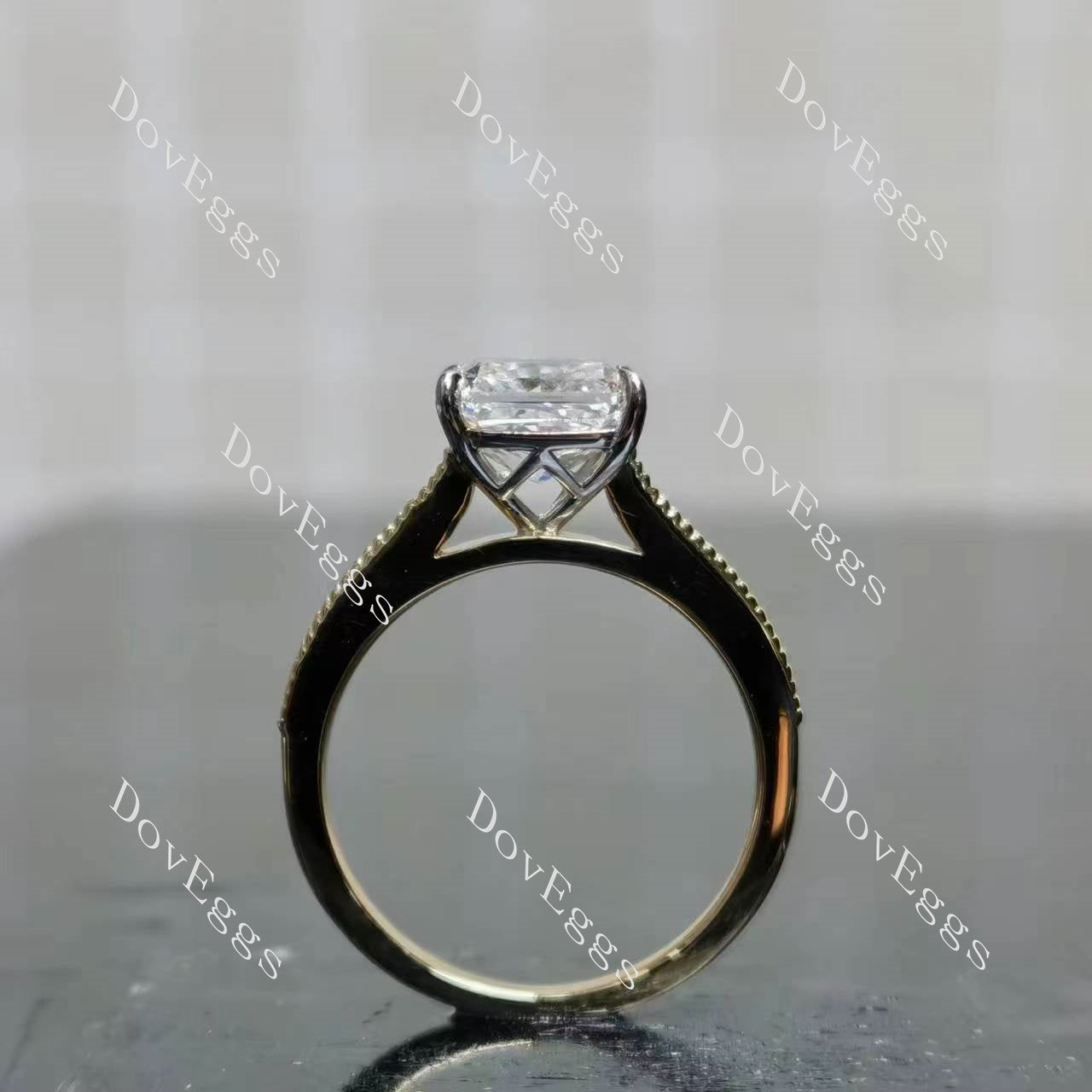 Tin’s Regalo radiant half enternity moissanite engagement ring