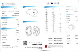 Doveggs 3.007ct oval E color VVS2 Clarity Excellent cut lab diamond stone(certified)