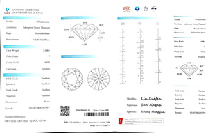 Doveggs 2.548ct Round F Color VVS2 Clarity Excellent cut lab diamond stone(certified)