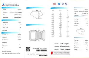 Doveggs 2.297ct emerald Old Emerald Cut Emerald Cut D color VS1 Clarity Excellent cut lab diamond stone(certified)