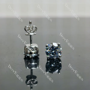 Doveggs 1ct/per round 2cttw Stardust Grey color sterling silver moissanite earrings