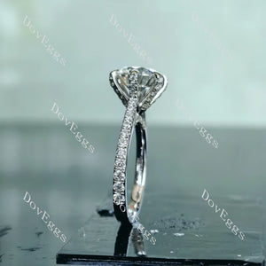 DovEggs eternity pave engagement ring only semi-mount only(Exclusively to DovEggs Stones）