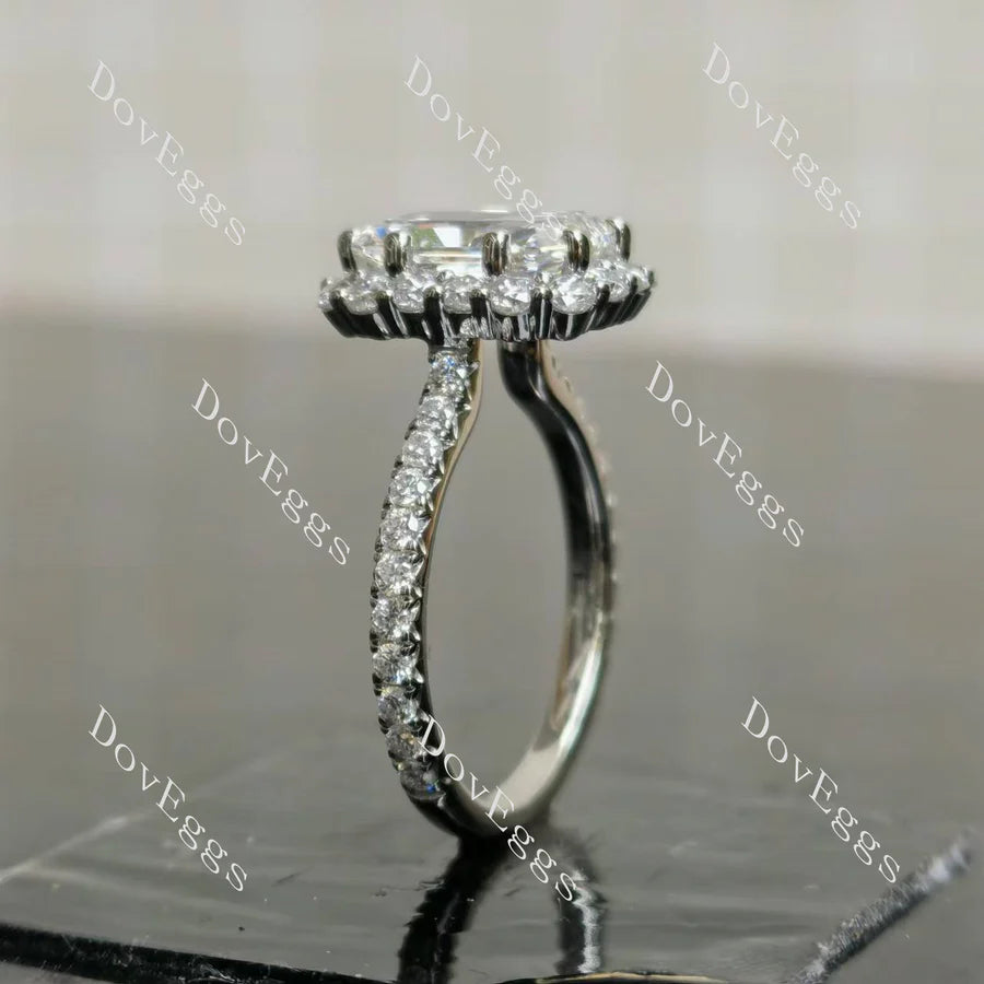 DovEggs halo pave engagement ring only semi-mount only(Exclusively to DovEggs Stones)