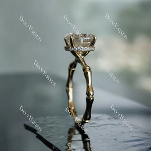 DovEggs bamboo art deco engagement ring only semi-mount only(Exclusively to DovEggs Stones)